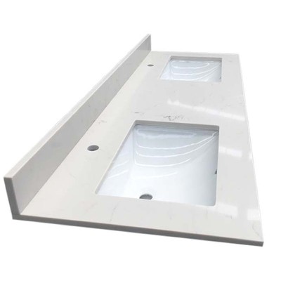Bianco Carrara Quartz Double Sink Vanity Countertops Bianco Carrara Quartz Double Sink Vanity Countertops