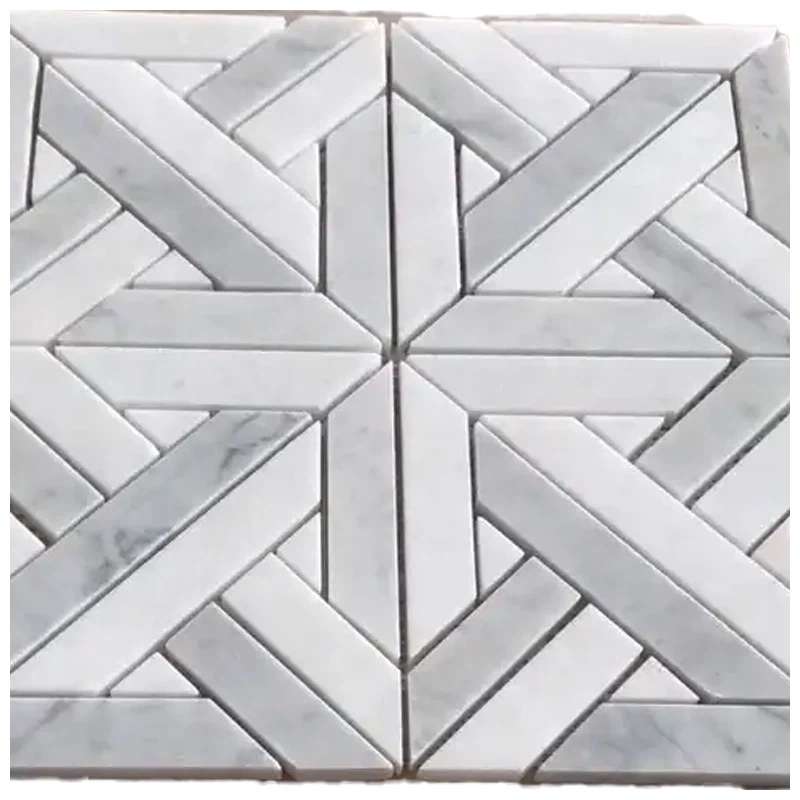 Bianco Carrara Thassos Parquet White Marble Mosaic