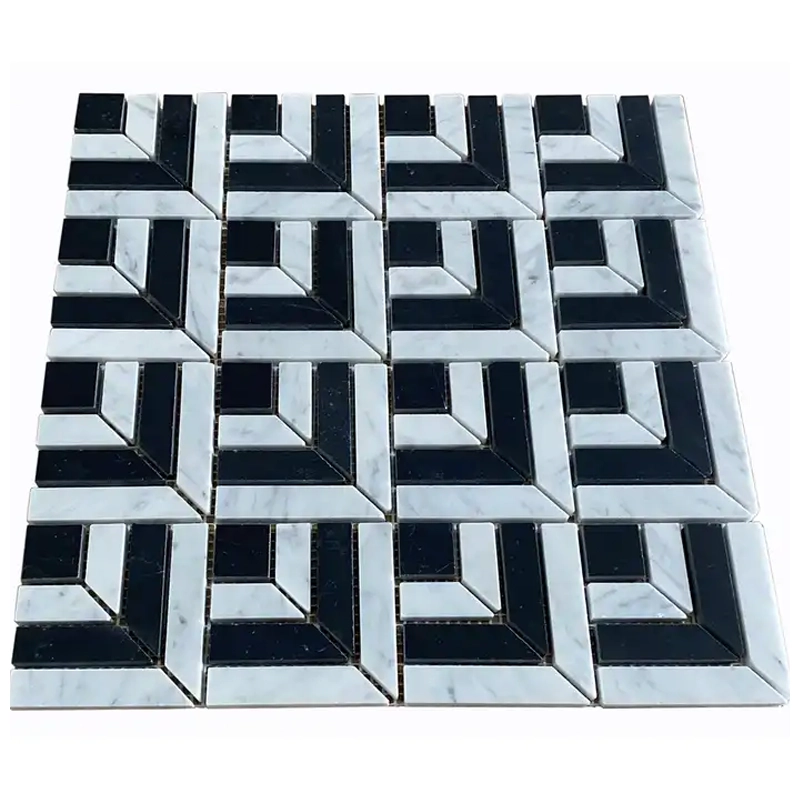 Black And White Marble Mosaic Tile