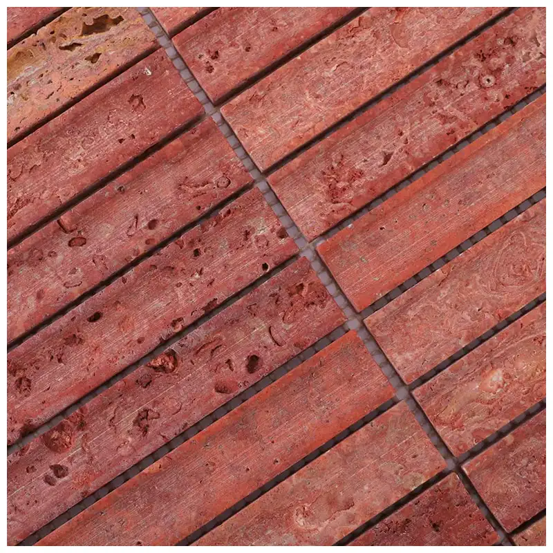 Red Travertine Concave Mosaic Tiles suppliers